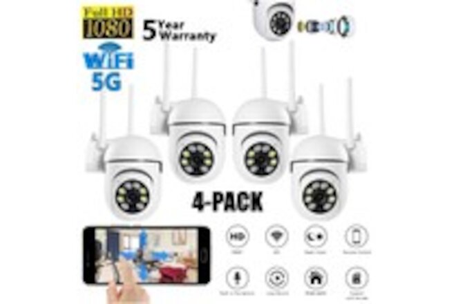 4x Wireless Security Camera System Smart Outdoor 5G Wifi Night Vision Cam 1080P
