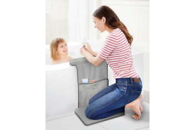 Skip Hop Baby Bath All-in-One Elbow Saver and Kneeler, Moby, Grey