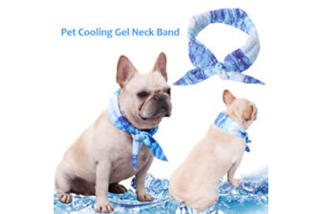USA Dogs Cats Puppy Cooling Bandana Pet Cooler Ice Cool Scarf Collar Relief Med