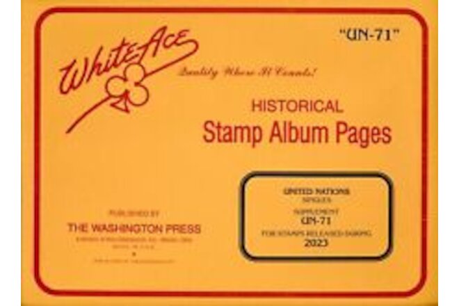 WHITE ACE 2023 United Nations Singles Stamp Album Supplement UN-71  NEW!