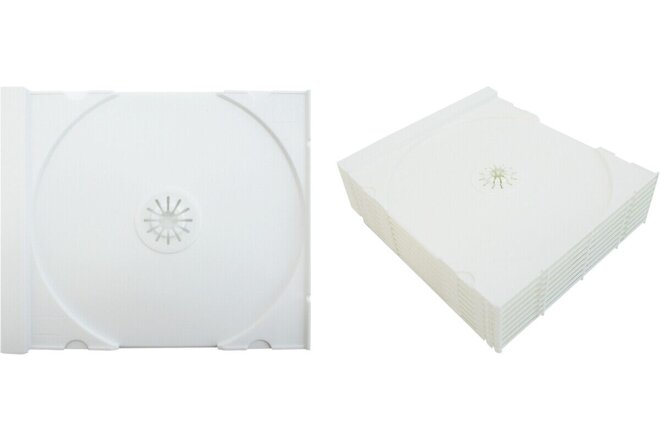 (10) CD Trays - SOLID WHITE Replacement Inserts for Jewel Boxes Cases #CDIR80SW
