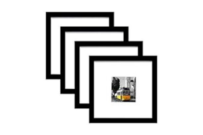10x10 Picture Frame Set of 4, Made of High Definition Real Glass, Display 5x5...
