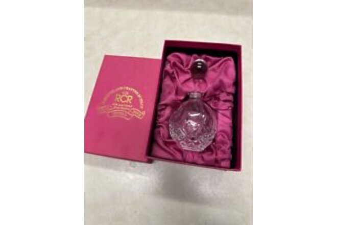 Royal Crystal Rock RCR Perfume Bottle Cut Prism Round Italy 5" in Box