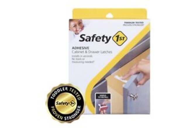 Safety 1ˢᵗ Adhesive Cabinet Latch (8pk), White