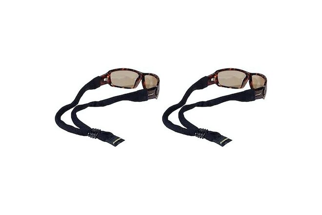 Croakies XL Cotton Suiter Eyewear Retainer Black Adjustable Strap (2-Pack)