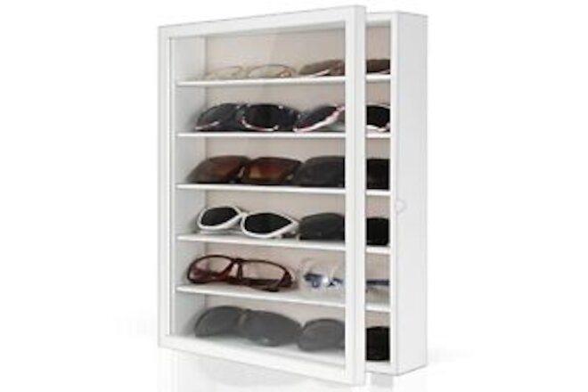 Sunglasses Organizer Storage Wall Mounted: 13 x 15.6 inches Eyewear White