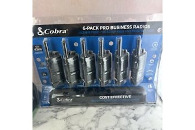 Cobra PX655-BCH6 6-pack Pro Business Radios W/ Charging Dock - Black