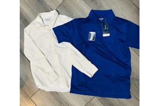 LOT 2 Izod Polo blue/Old Navy LS Shirt Boys Medium 10/12 Husky school Uniform
