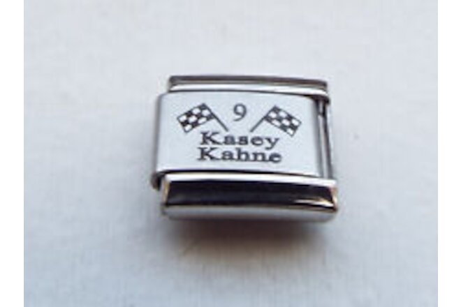 Kasey Kahne 9 Nascar flags laser 9mm stainless steel italian charm link new