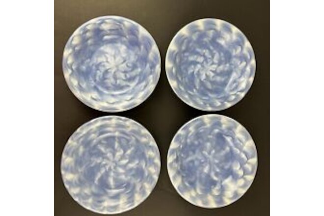 New Pier 1 Blue White Swirl Salad Cereal Bowls Italy - Set of 4 - Hand Painted