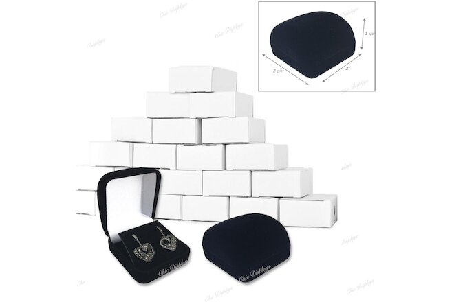 12pc Black Velvet Earring Gift Boxes for Earring Jewelry Gift Boxes for Earring