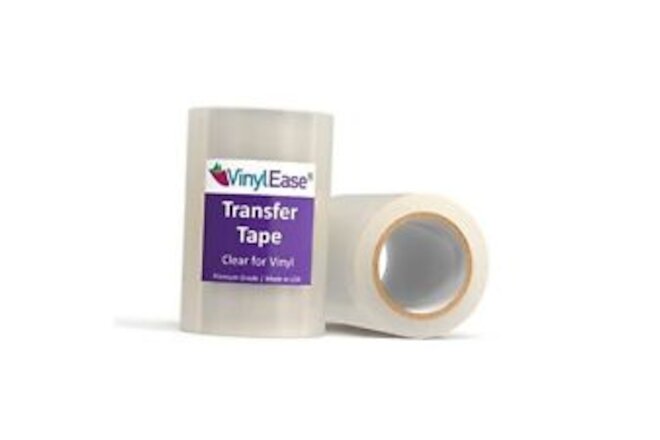 6 inch x 100 feet roll of Clear Vinyl Transfer Tape with a HIGH Tack Layflat