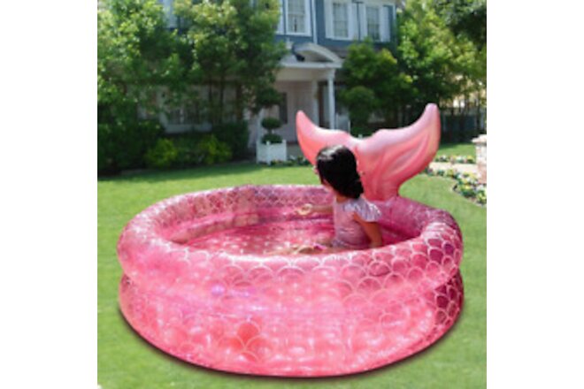 Inflatable Backyard Kiddie Pools Mermaid, Garden round Swimming Pool for Kids...
