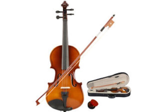 1/8 Size 4String Natural Acoustic Violin Set with Case Bow Rosin Students Childs