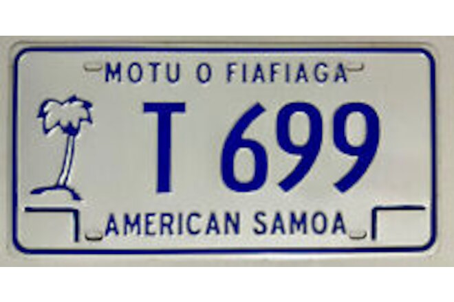 AMERICAN SAMOA Palm Tree License Plate - AS #T699