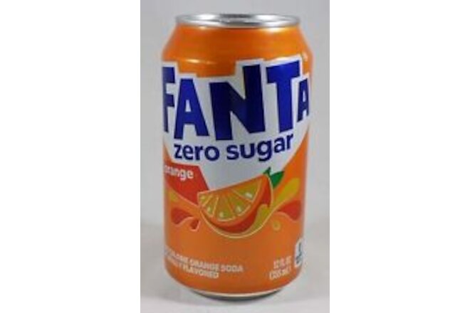 Fanta Orange ZERO SUGAR USA 2022 FULL NEW 12oz Can Coca-Cola WWII German Origins