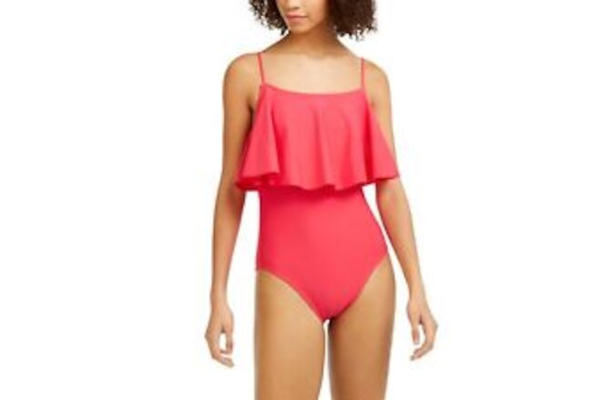 Tommy Hilfiger Womens Flutter One Piece Swimsuit Color Magenta Size 10