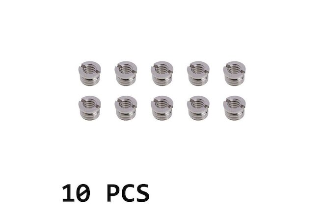 10 Pcs Stainless Steel 3/8"-16 to 1/4"-20 Convert Screw Adapter for Tripod