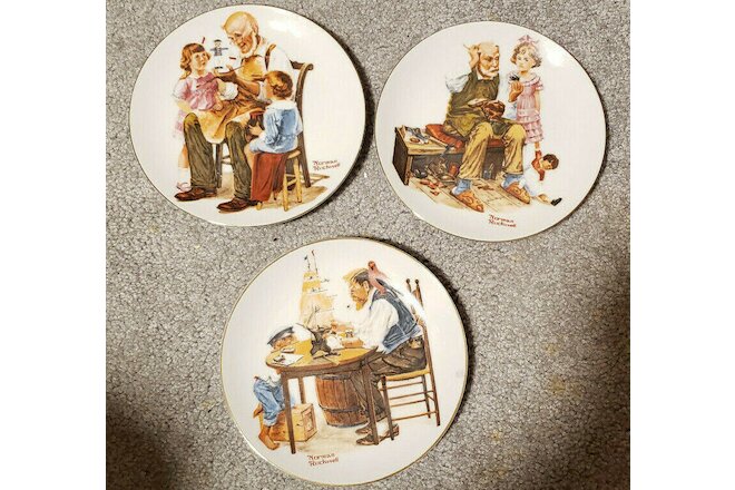 Set of 3 Norman Rockwell 1982 LE Collector Plates 6 1/2"