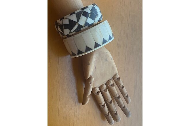 A Pair of Antique African Bangle Pattern Bracelets Circa 1960