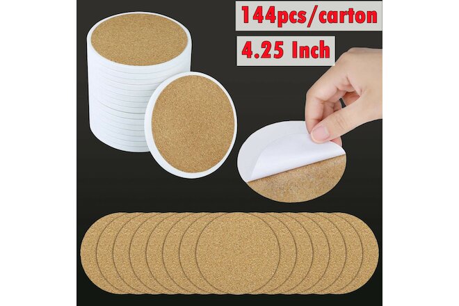 144 Pack 4.25 Inch Sublimation Blanks Round Ceramic Tiles Coasters Blank