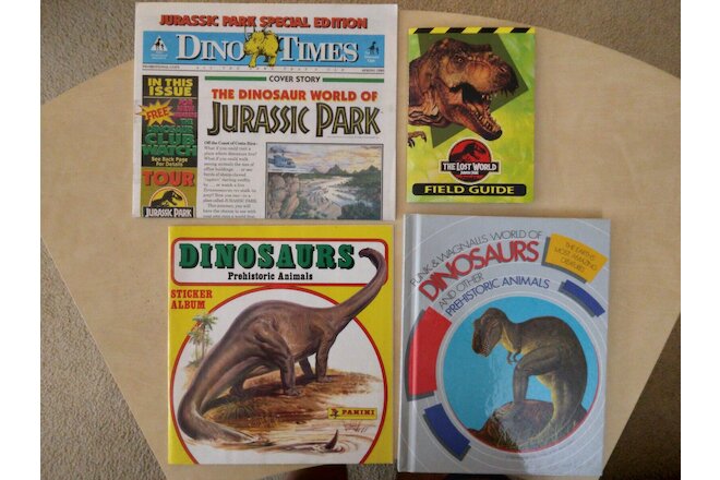 Lot Jurassic Park Dino Times 1993 Lost World Field Guide Panini Dinosaurs Album