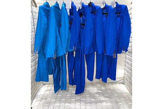 Wholesale Lot of 8 Sets Women's Suit Suits Lined Blazer Jacket Pant  Set Blue