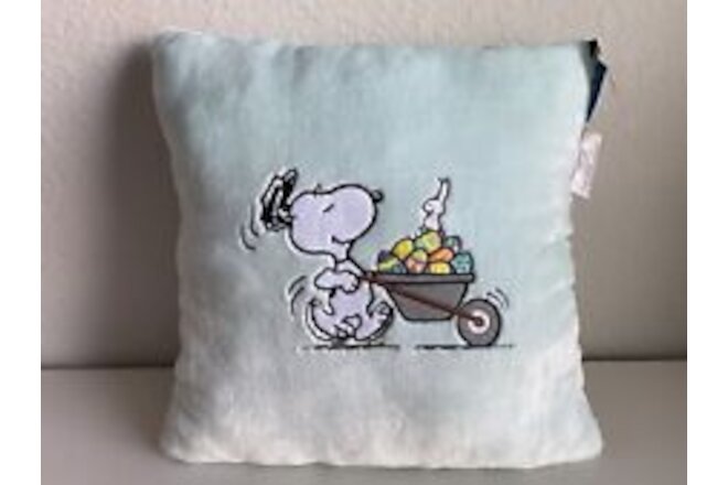PEANUTS SNOOPY EASTER Throw Pillow 21" Decorative Pastel Blue Bunny Soft NEW