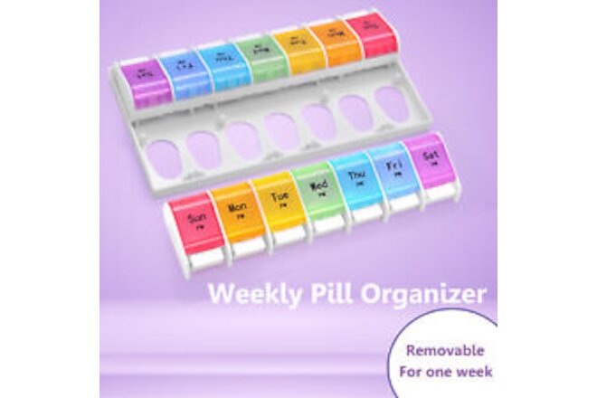 Weekly Pill Case Pill Box Push Button 7 Day Pills Case Healthcare Vitamin Holder
