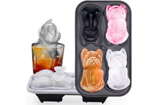 Fadouquan Ice Cube Tray, Easy Release Silicone Large Ice Cube Tray Mold with Lid