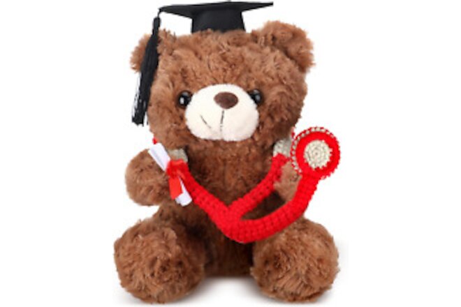 Grad Nurse Bear Plush Class of 2024 Graduation Plush Bear Stuffed Animal with Re