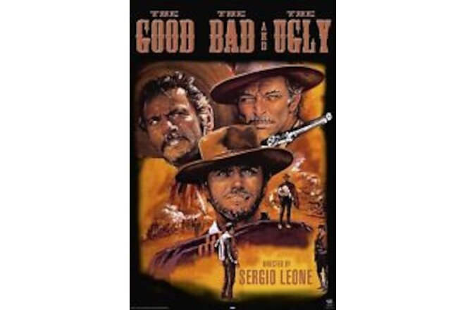 GOOD BAD AND THE UGLY POSTER 1966 REPRINT MOVIE SPAGHETTI WESTERN 24" X 36" CNS