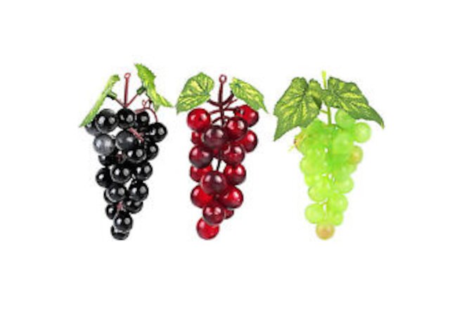 Artificial Medium Grape Cluster Plastic Decorative Grapes Fake Green Red