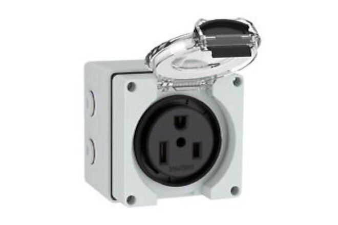 50Amp Power Outlet Box,250Volt NEMA 6-50R Receptacle Outdoor dustproof and We...