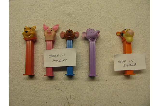 PEZ Dispenser Disney Winnie the Pooh, Piglet, Roo, Lumpy & Tigger Lot of 5