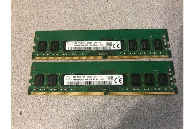Lot of 8 GB (4 GB x 2) SK Hynix DDR4 PC4-2133P Desktop RAM Quick Ship
