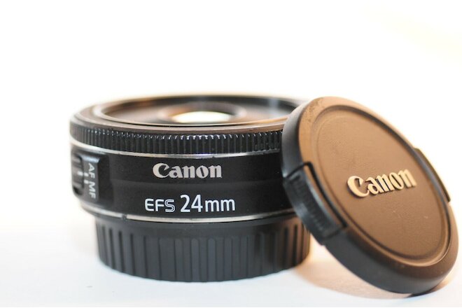 Canon EF-S 24mm f/2.8 STM pancake lens for Digital EOS Rebel T7 T6 80D 70D 90D