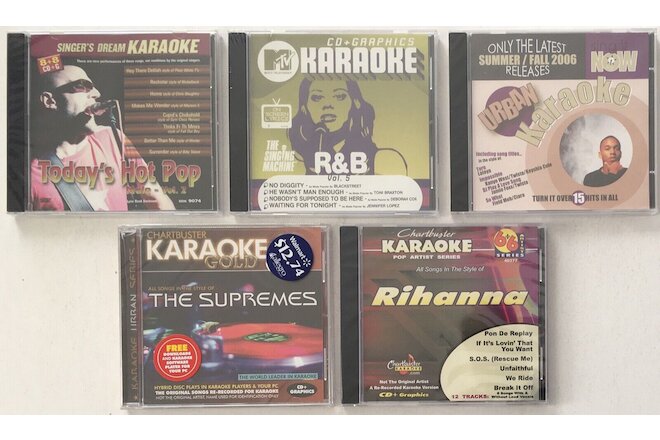 Chartbuster Karaoke and More Pop R&B Urban Hits Lot of 5 CD+G - 43 Songs - NEW