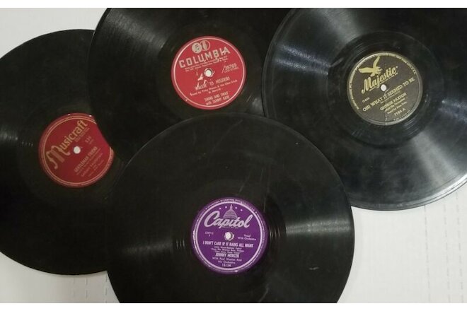 Lot of 4 *Vintage *Damaged* 10in Records For Props, Decor, Crafting Uses