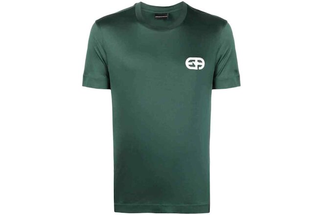 Emporio Armani Men's Green Logo Print Short Sleeve T-shirt