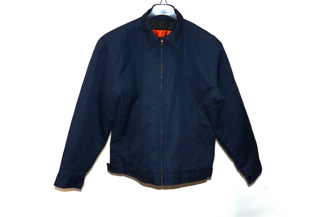Mens Red Kap Medium Work Jacket Perma-Lined Panel Coat Uniform Navy Cotton Blend