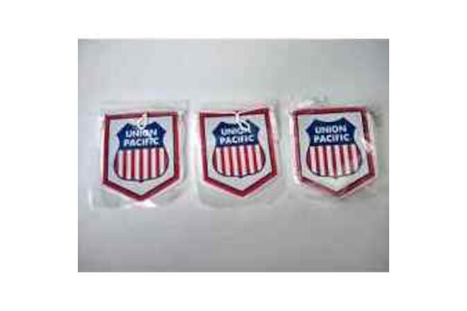3 Union Pacific Banner Flags Train Railroad Red White and Blue
