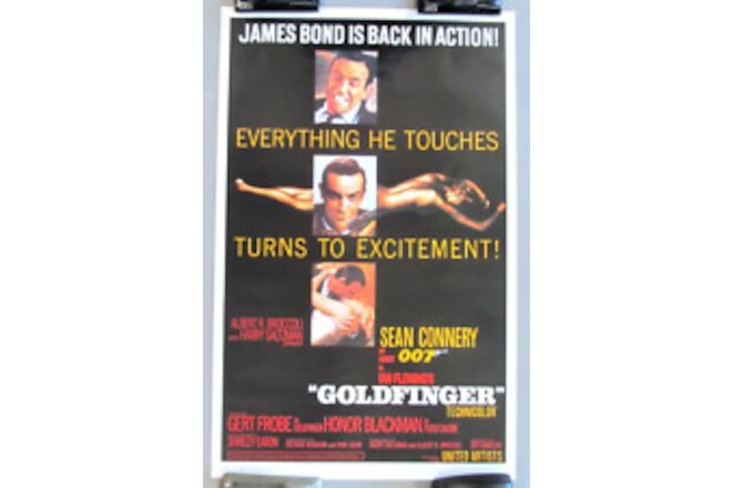 GOLDFINGER ROLLED 25X39 UNUSED MOVIE POSTER JAMES BOND SEAN CONNERY 007 MI6 SPY