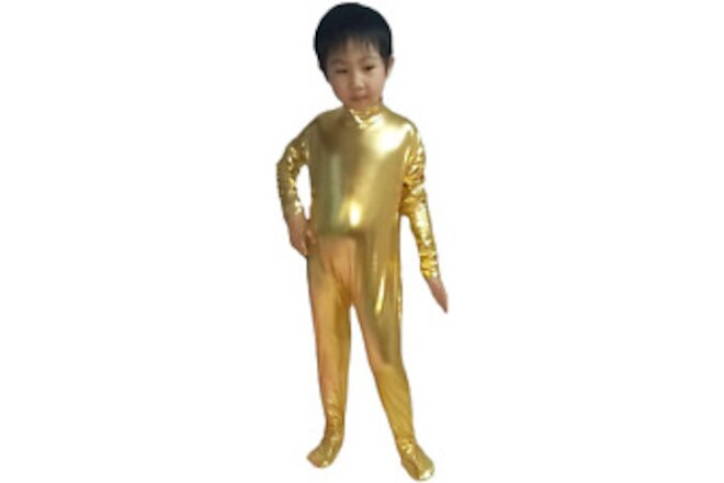 Alien Costume Kids Shiny Metallic Unitard Dancewear Bodysuit