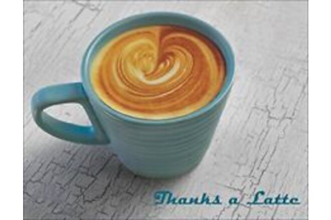 Thanks A Latte -Thank You Cards Note Cards - Set of 12 Blank Thank You Greeti...