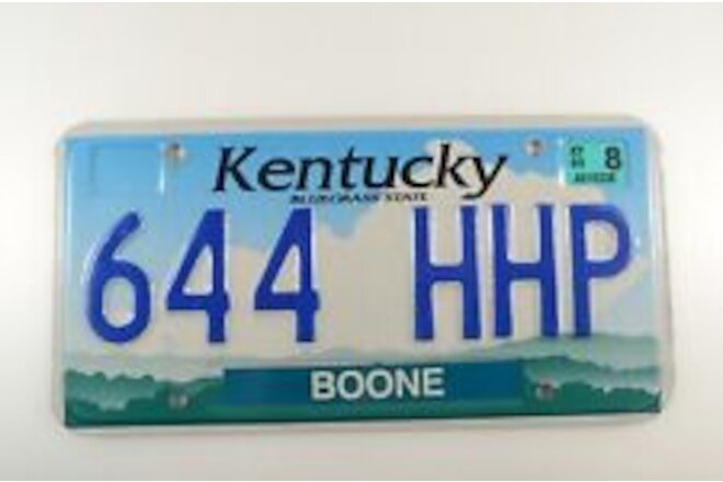 1999 Kentucky Boone County License Plate # 644 HHP - 2003 Decal