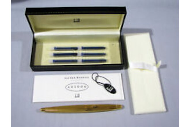 ALFRED DUNHILL AD 2000 GOLD PLATED FOUNTAIN PEN - 18K NIB - NEW IN BOX + PAPERS