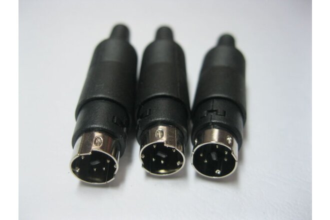 5 pcs 5 Pin Mini DIN Plug Male Connector with Plastic Handle New