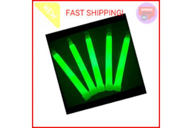 Glow Sticks Bulk Wholesale, 25 6” Industrial Grade Green Light Sticks. Bright Co