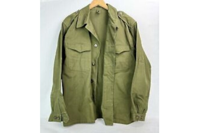 Early West German Shacket Shirt Work Coat Herringbone Twill PAUSCH 1960 NOS